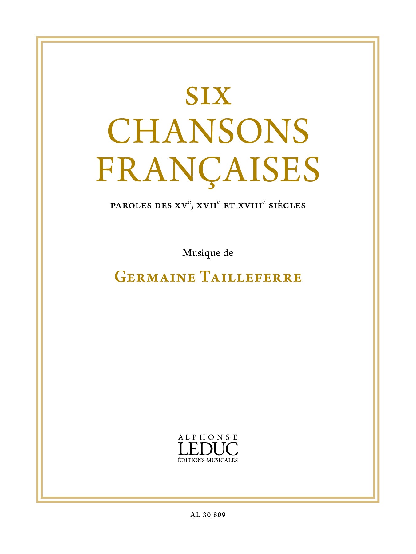 6 chansons françaises pour chant et piano | Germaine Tailleferre