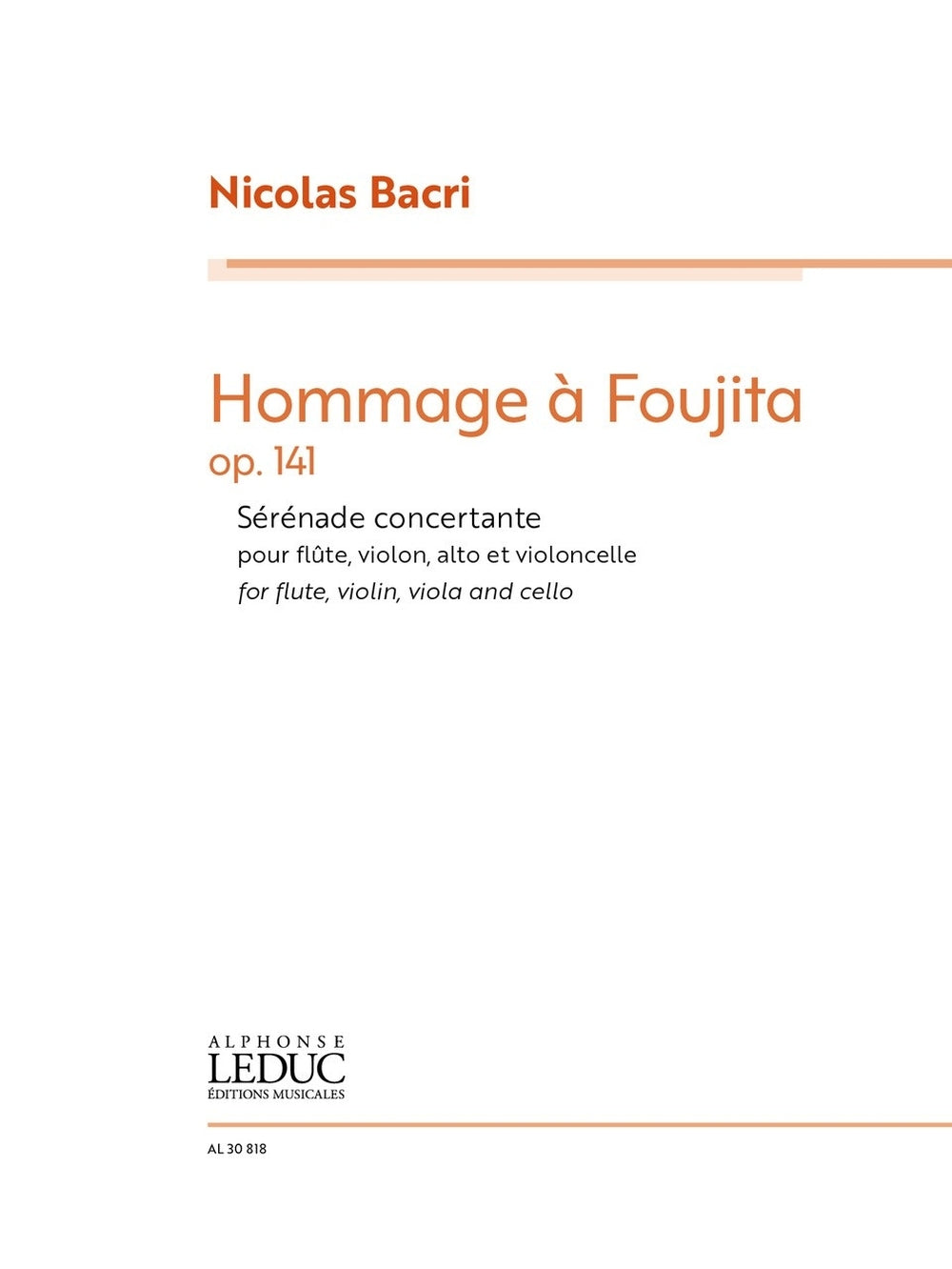 Hommage à Foujita | Nicolas Bacri | Flûte
