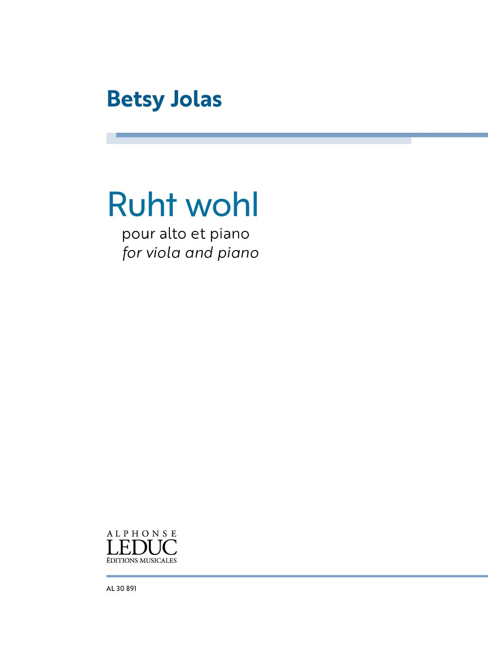 Ruht wohl | Betsy Jolas | Alto