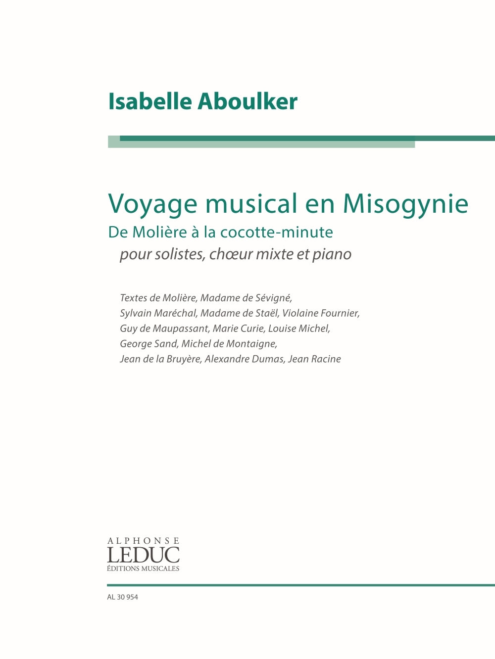 Voyage musical en Misogynie | Isabelle Aboulker | Chœur