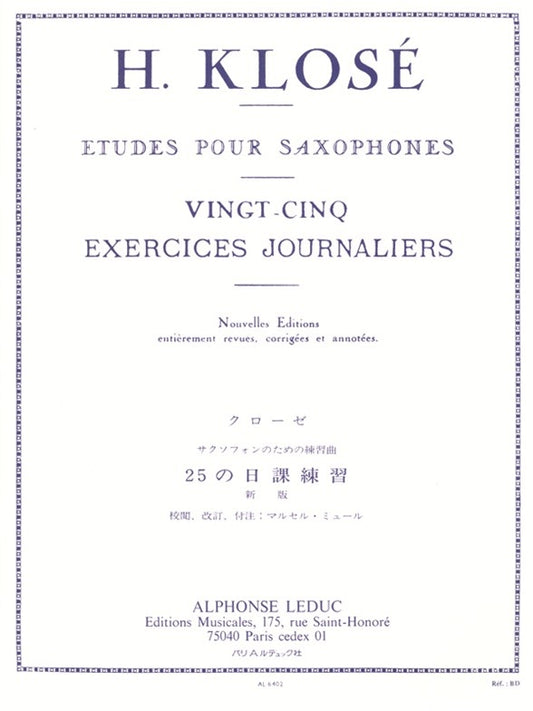 25 Exercices journaliers | Hyacinthe-Eléonore Klosé