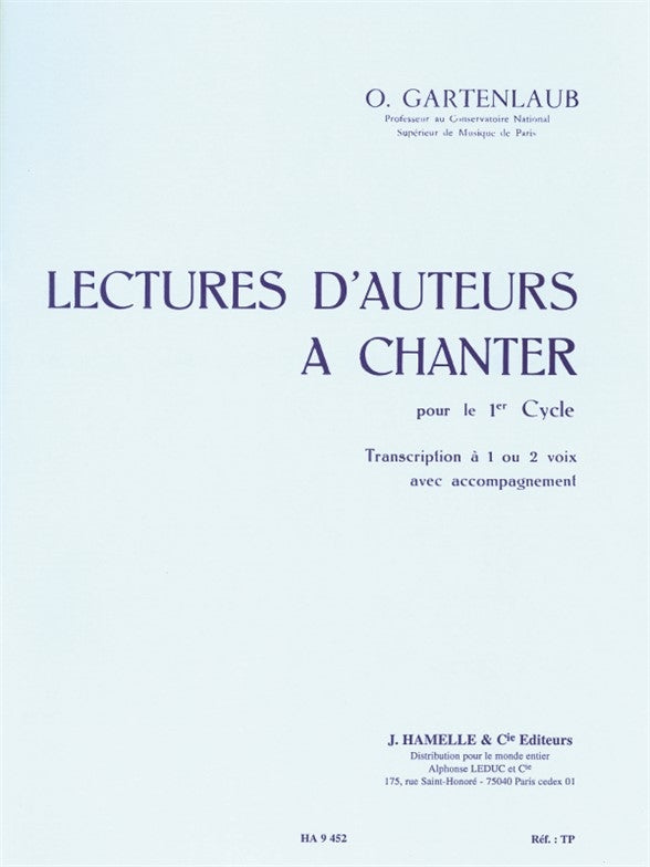 Lectures d'auteurs à chanter pour le 1er Cycle | Odette Gartenlaub