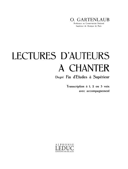 Lectures D'Auteurs A Chanter | Gartenlaub | Voix | Livre | HA009454