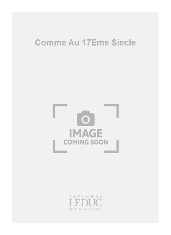Comme Au 17Eme Siecle | Jacques Barat | Piano