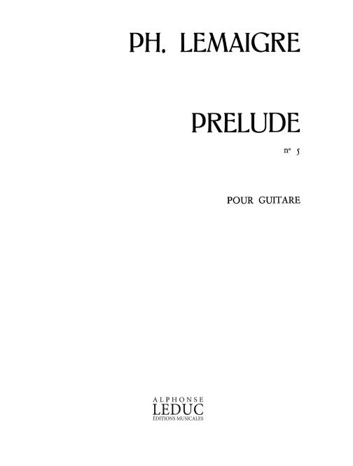 Prélude N05 | Lemaigre | Guitare