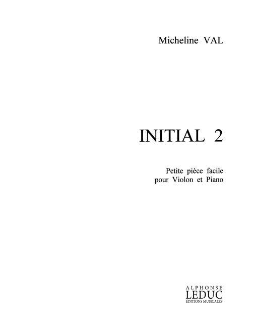Initial 2 de Val, Livre pour violon et Piano