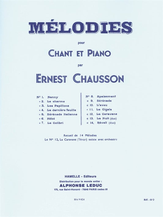 14 Mélodies recueil | Ernest Chausson | Voix