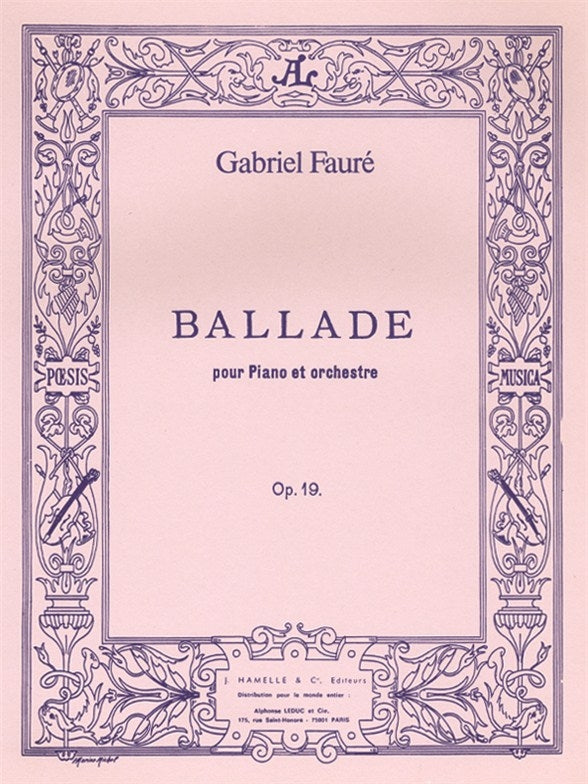 Ballade Op.19 | Gabriel Fauré | Piano | Livre