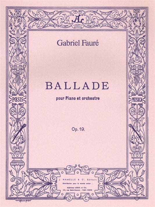 Ballade Op.19 | Gabriel Fauré | Piano | Livre