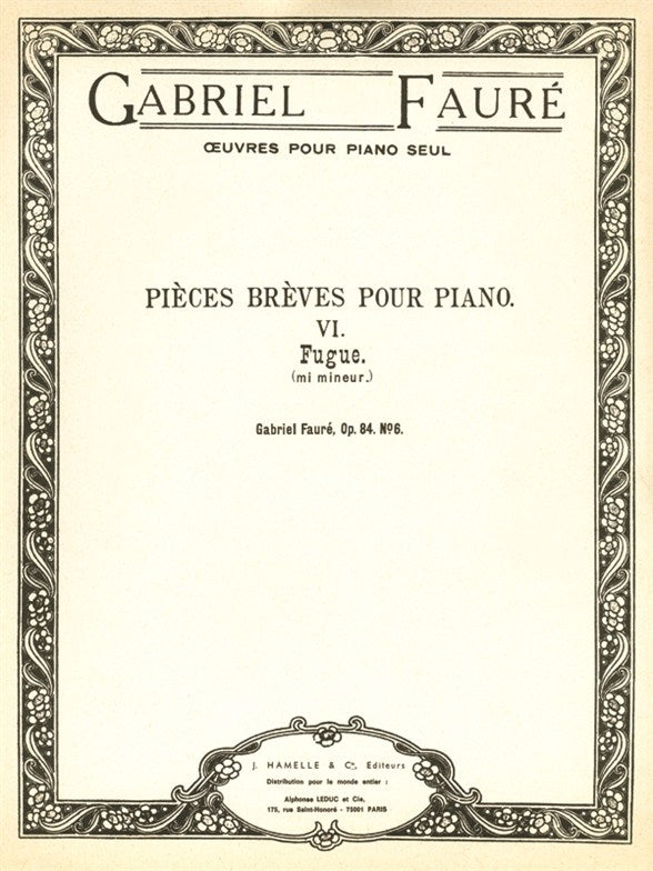 Fugue Op.84, No.6 in E minor | Gabriel Fauré | Piano