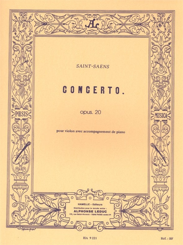 Concert No. 1 Op. 20 | Camille Saint-Saëns | Violon