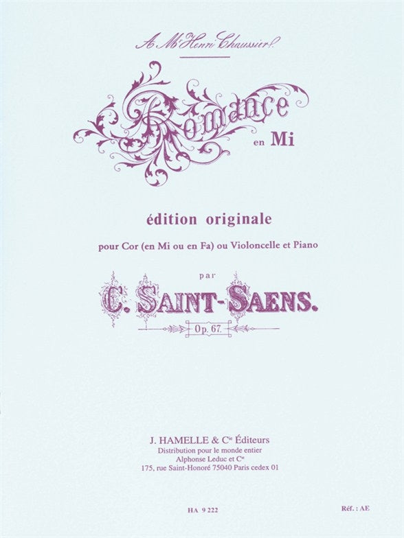 Romance, op. 67, en mi majeur | Camille Saint-Saëns | Cor