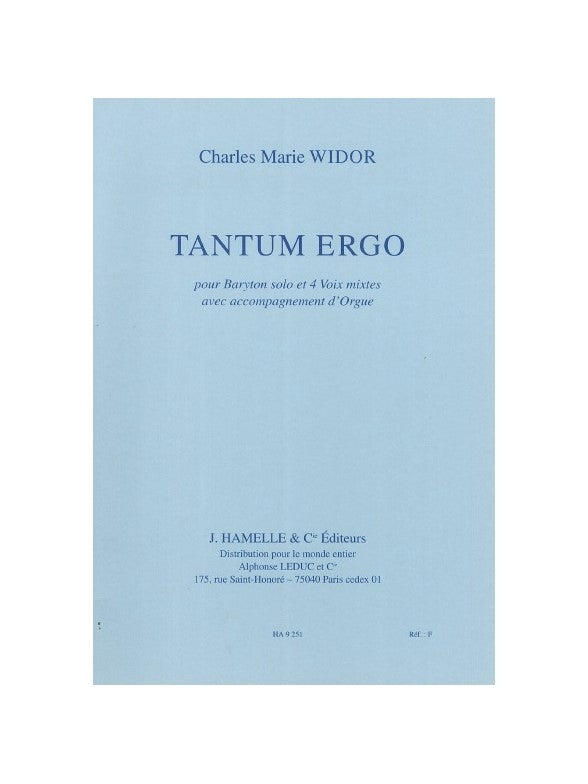 Tantum Ergo Baryton Solo-4 Voix Mixtes et Orgue | Charles-Marie Widor