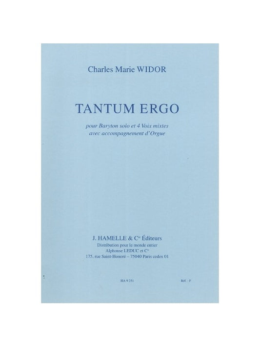Tantum Ergo Baryton Solo-4 Voix Mixtes et Orgue | Charles-Marie Widor