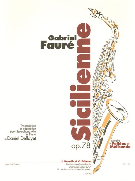 Sicilienne Op.78 | Gabriel Fauré | Saxophone alto