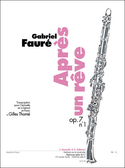Après Un Rêve Op.7 No.1 | Gabriel Fauré | Clarinette