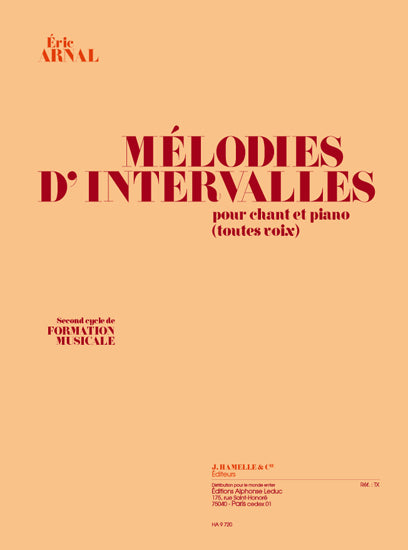 Mélodies D'Intervalles pour Chant et Piano | Eric Arnal