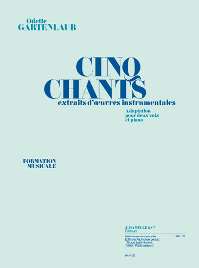 5 chants extraits d'Oeuvres instrumentales | Gartenlaub
