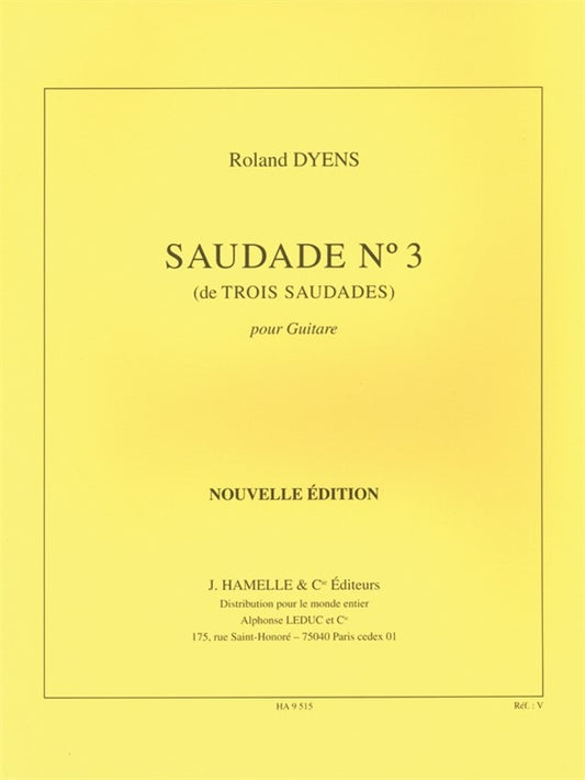 Saudades N 3 Pour Guitar | Roland Dyens | Guitare
