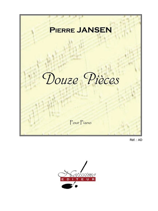 Jansen 12 Pieces Piano de Pierre Jansen, Livre pour piano