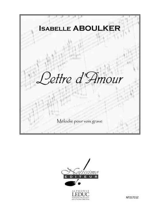 Aboulker - Lettre d'amour - voix grave et piano