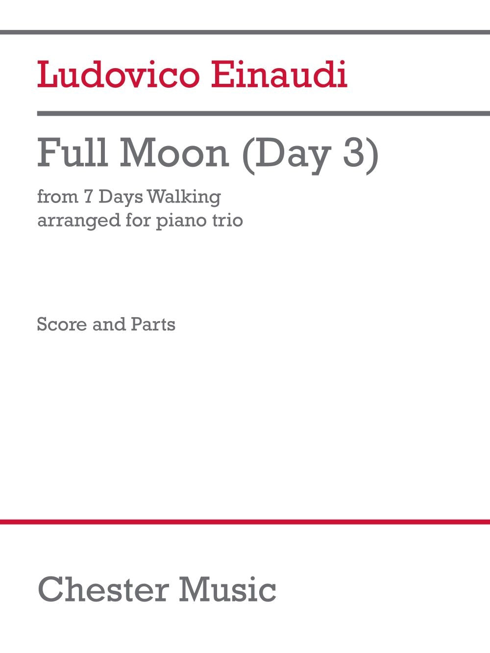 Full Moon (Day 3) de Ludovico Einaudi, Partition + parties pour violon et Violoncelle et Piano
