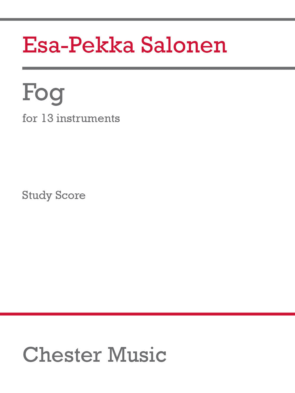 Fog (for 13 instruments) (Study Score) de Esa-Pekka Salonen, Partition d'étude pour orchestre de chambre