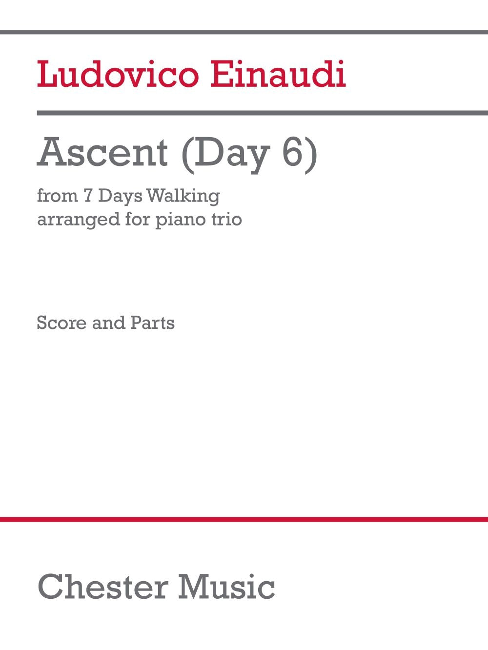 Ascent (Day 6) de Ludovico Einaudi, Partition + parties pour violon et Violoncelle et Piano