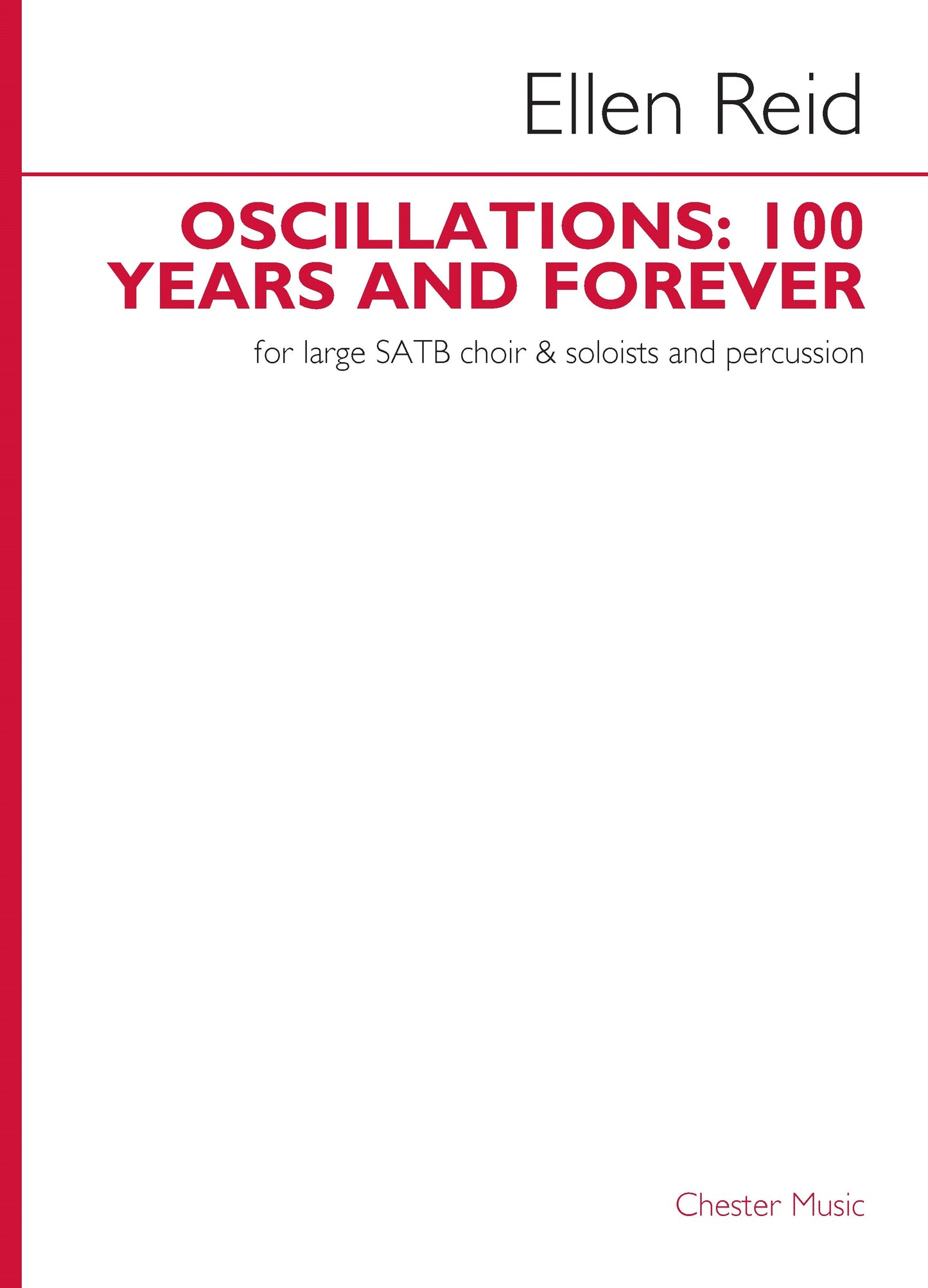 Oscillations: 100 Years and Forever de Ellen Reid, Réduction pour piano pour sATB et Percussion