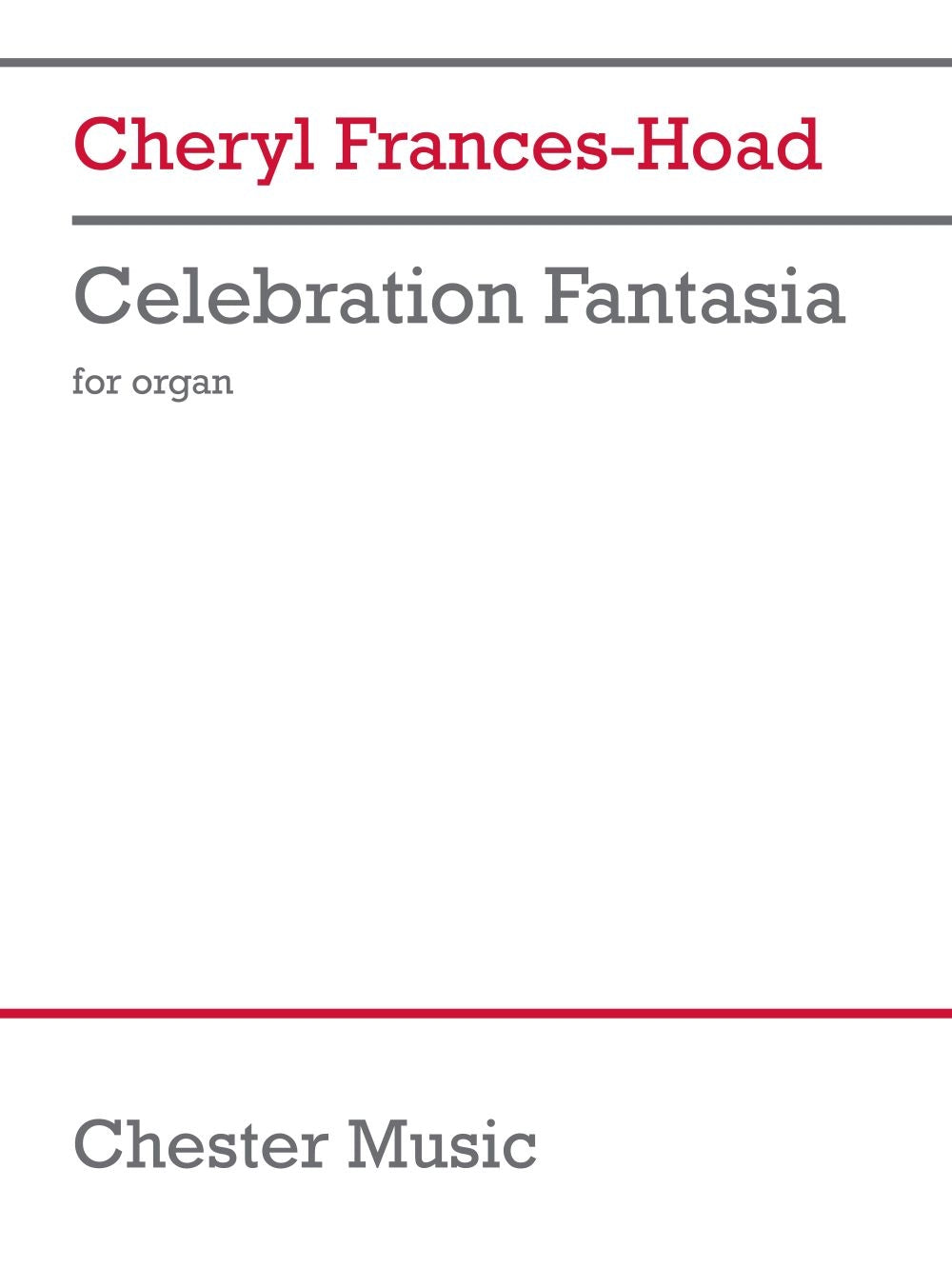 Celebration Fantasia de Cheryl Frances-Hoad, Livre pour orgue