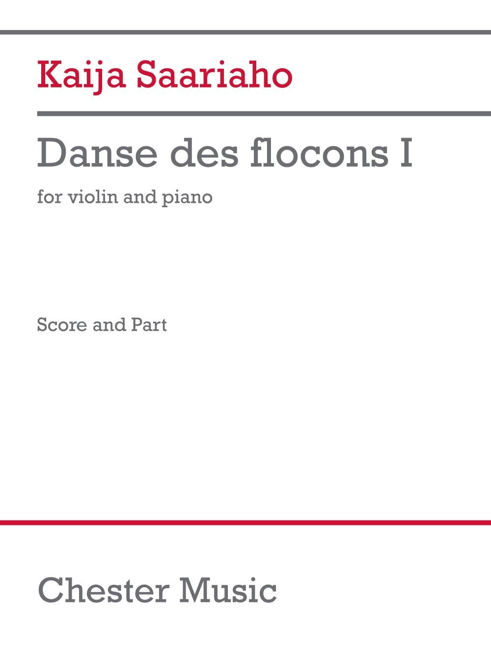Danse des Flocons I (Violin and Piano) de Kaija Saariaho, Livre + partie(s) séparée(s) pour violon et Piano