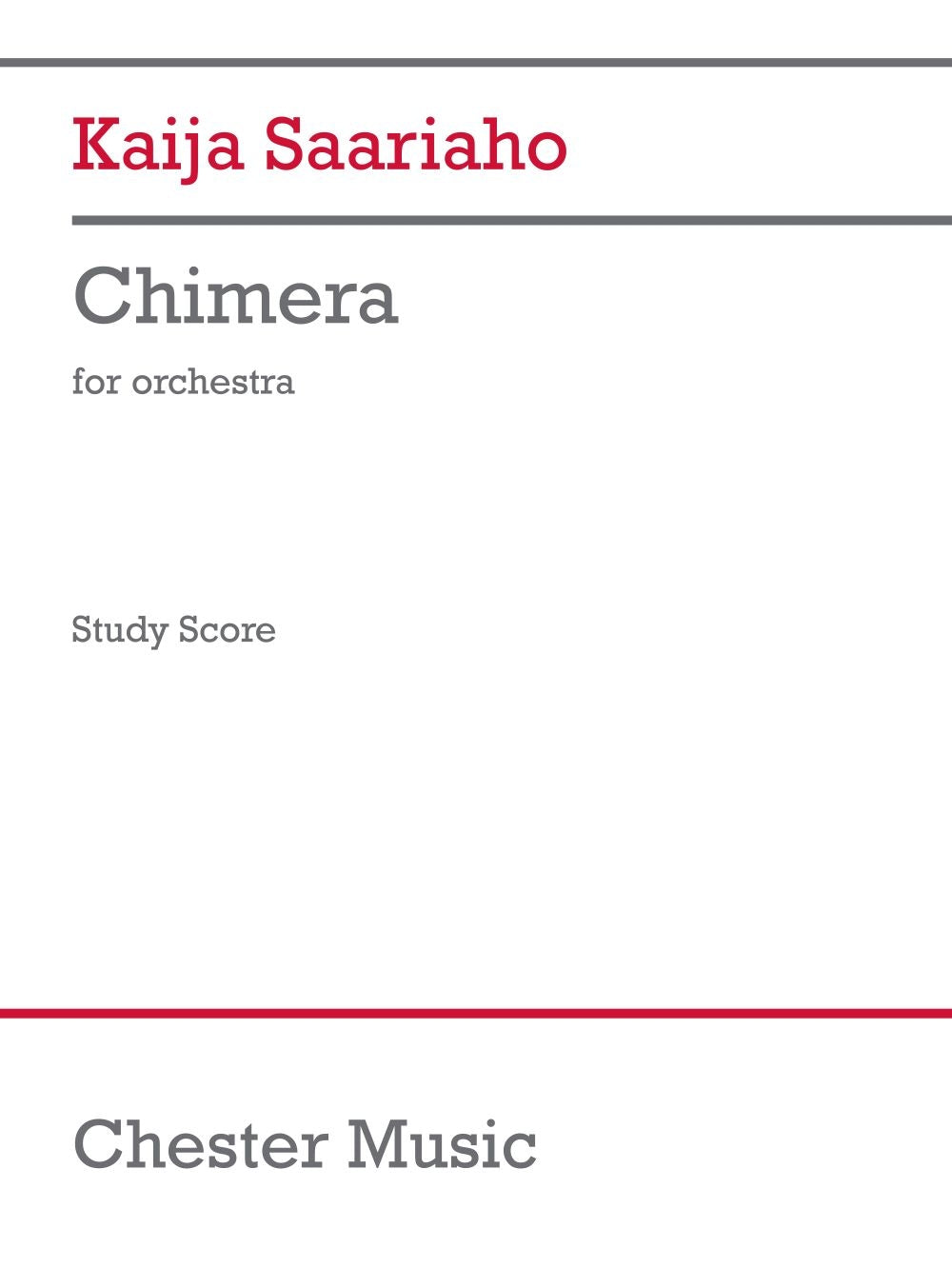 Chimera de Kaija Saariaho, Partition d'étude pour orchestre