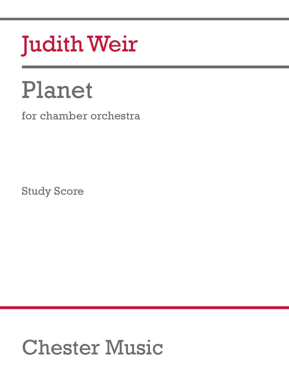 Planet de Judith Weir, Partition d'étude pour orchestre de chambre