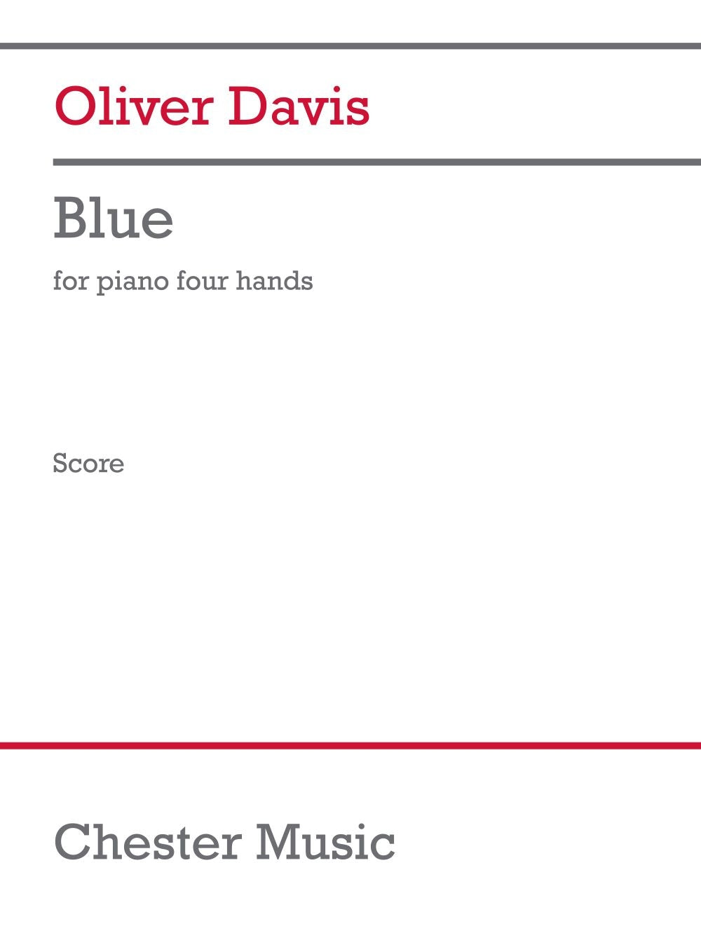 Blue de Oliver Davis, Livre pour piano et à 4 mains