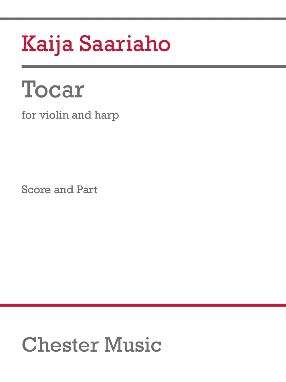 Tocar de Kaija Saariaho, Livre + partie(s) séparée(s) pour violon et Harpe