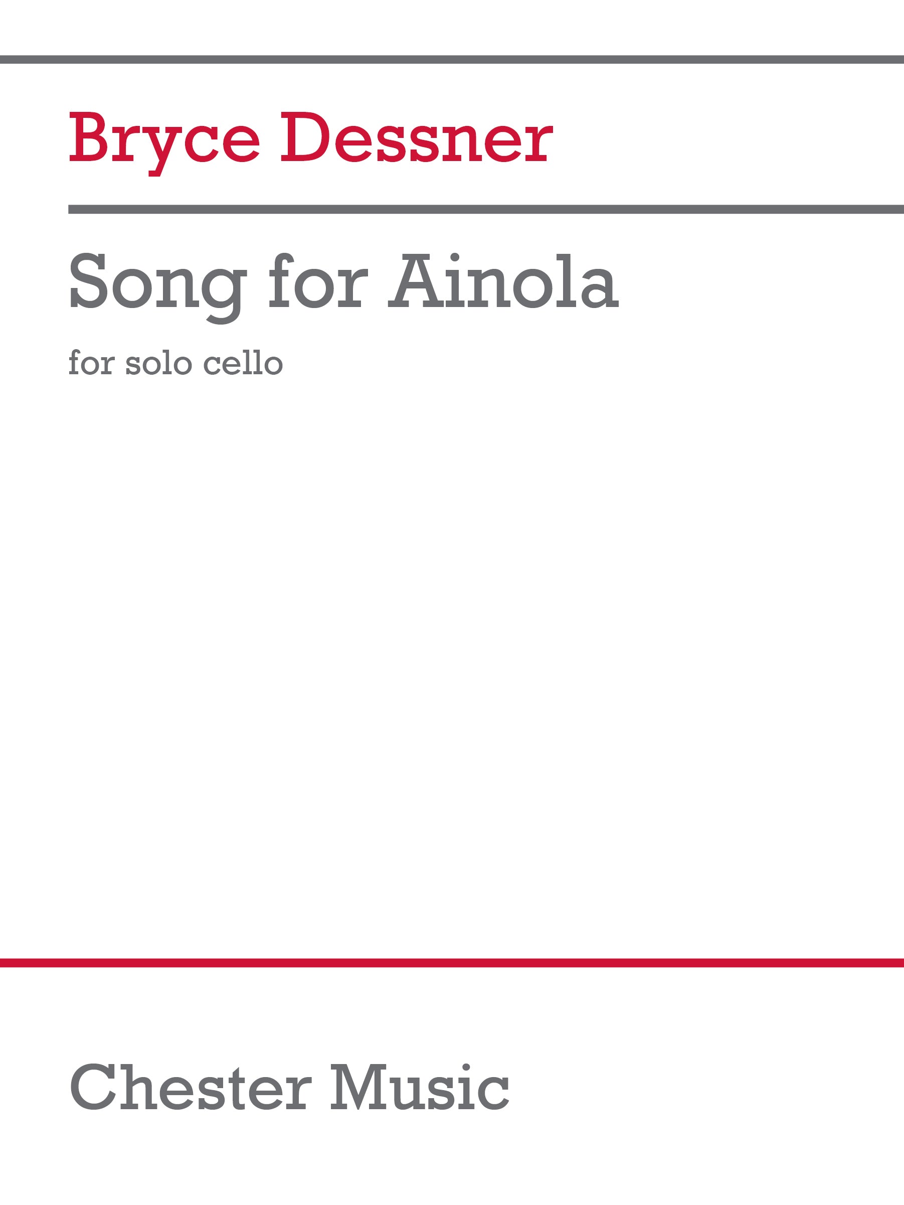 Song for Ainola de Bryce Dessner, Livre pour violoncelle