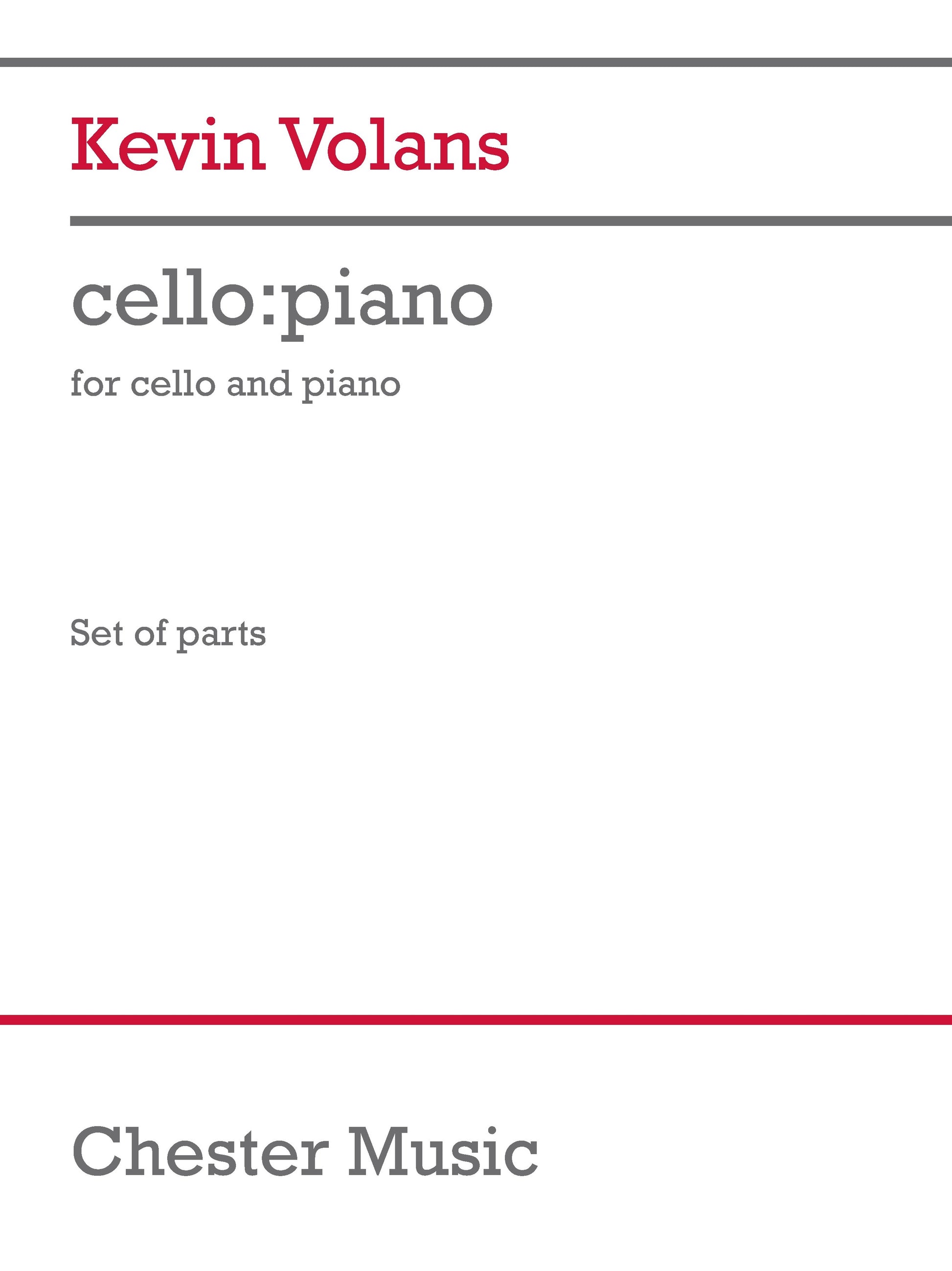 cello:piano de Kevin Volans, Livre pour violoncelle et Piano