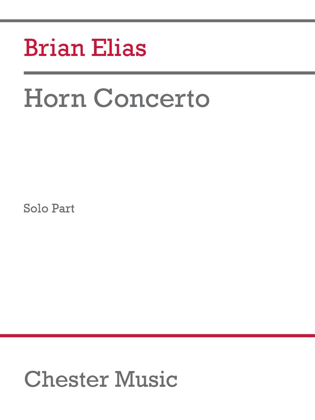 Horn Concerto de Brian Elias, Partie séparée pour orchestre et Cor