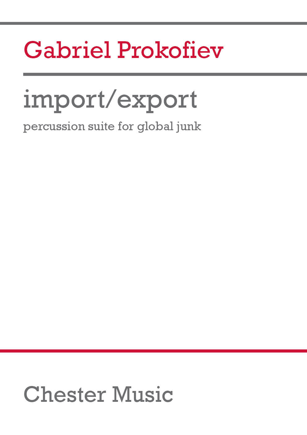 import/export de Gabriel Prokofiev, Livre pour percussion