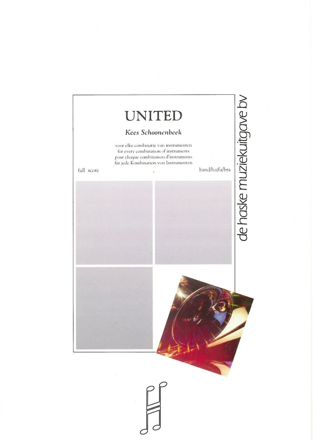 Unis | Kees Schoonenbeek | Orchestre d'harmonie | Partition + parties