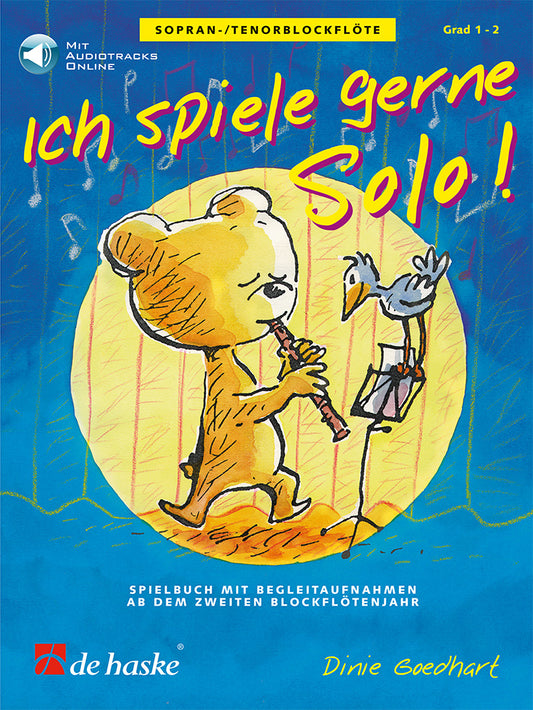 Ich spiele gerne Solo! | Dinie Goedhart | Flûte à bec | Livre + audio en ligne