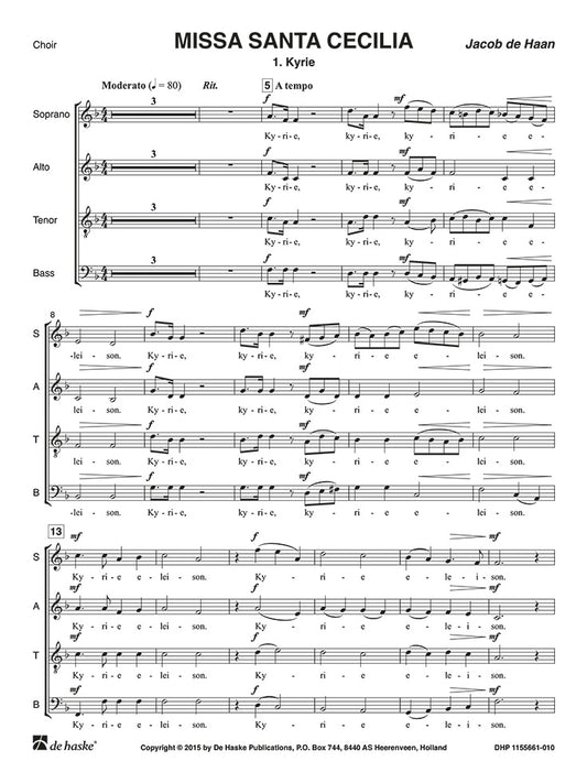 Missa Santa Cecilia | Jacob de Haan | Orchestre d'harmonie | Partie séparée