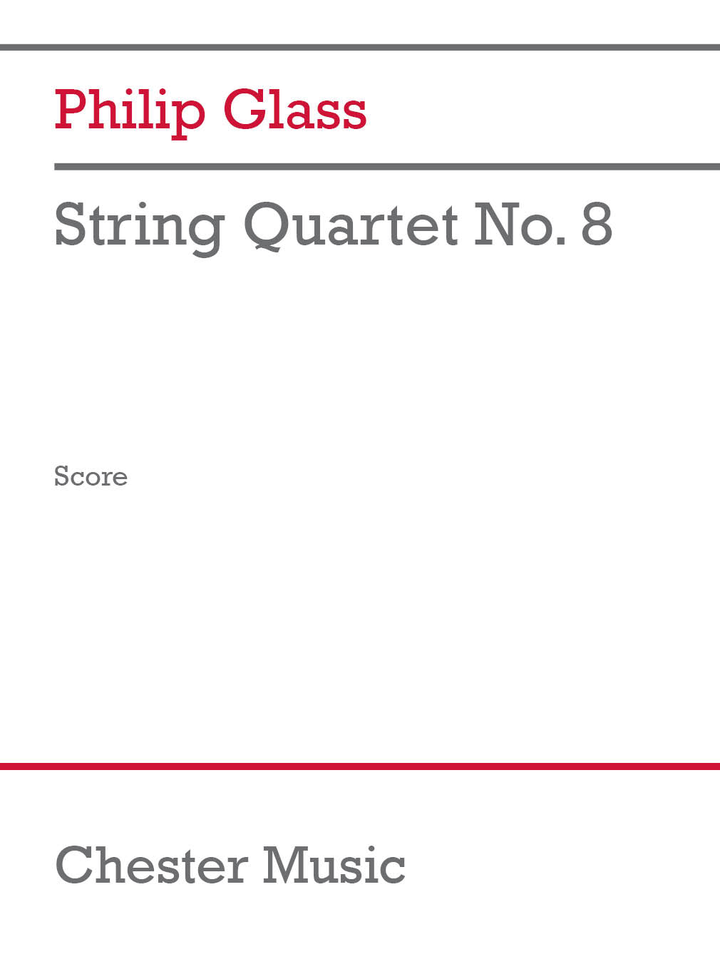 String Quartet No. 8 de Philip Glass, Partition pour quatuor à cordes