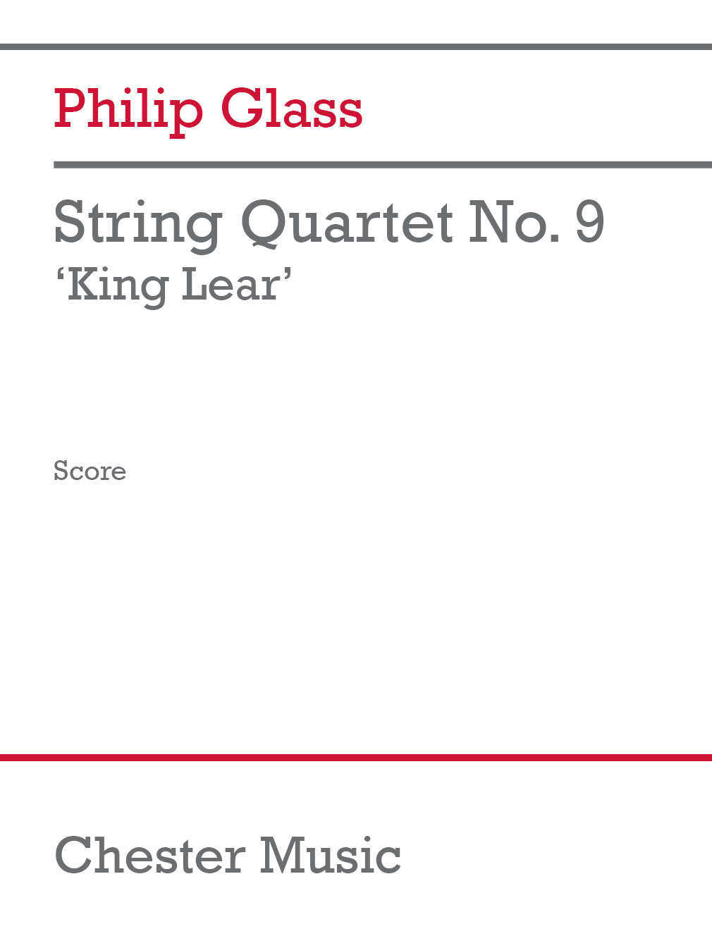 String Quartet No. 9 de Philip Glass, Partition pour quatuor à cordes