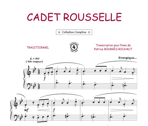 Cadet Roussel, Feuillet pour piano et Chant et Guitare