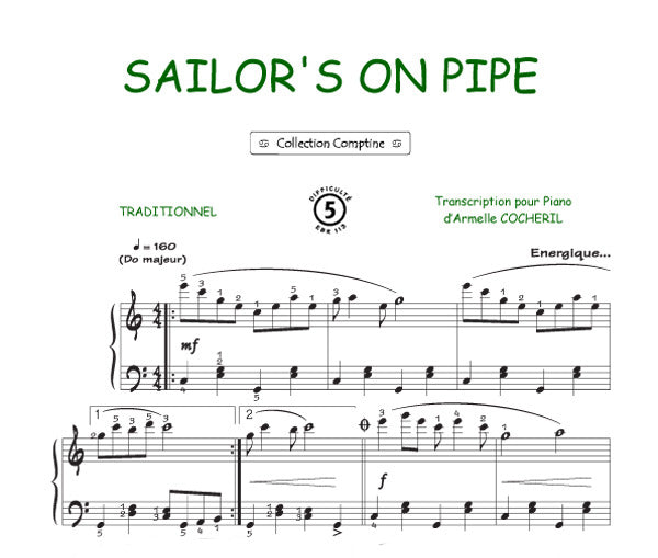 Sailor's on pipe, Feuillet pour piano et Chant et Guitare