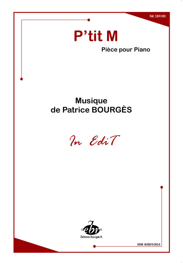P'tit M de Patrice Bourgès, Livre pour piano