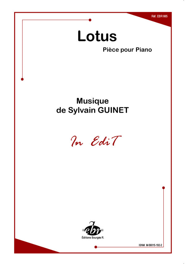 Lotus de Sylvain Guinet, Livre pour piano