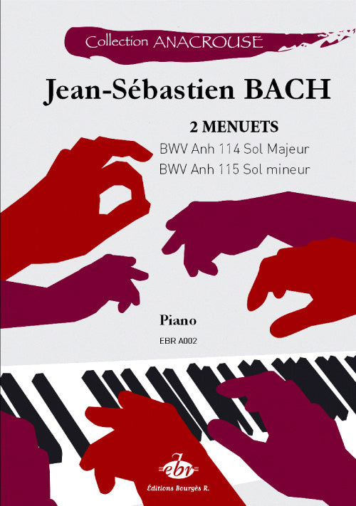 2 Menuets : BWV Anh 114 - BWV Anh 115 de Johann Sebastian Bach, Livre pour piano