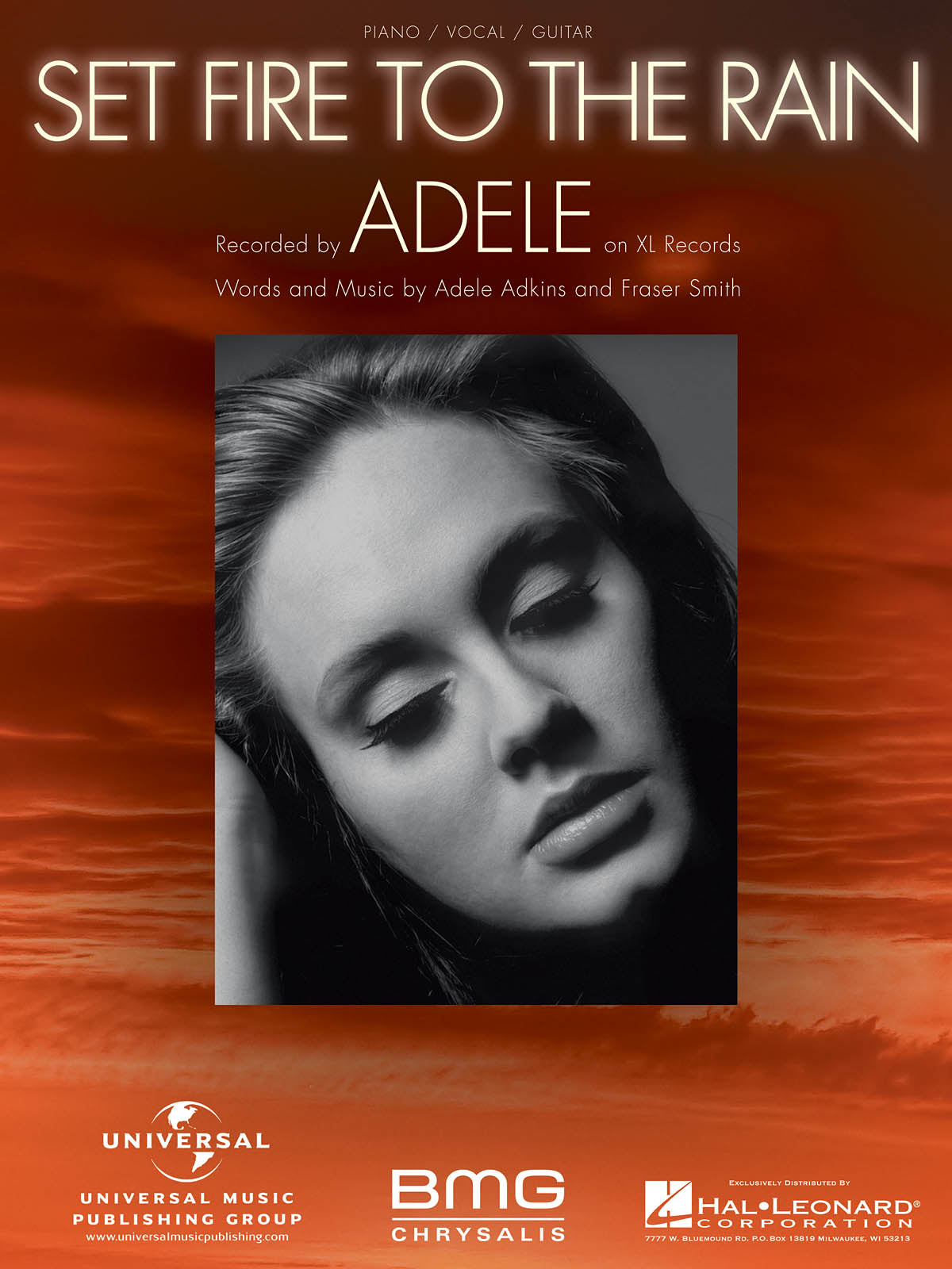 Set Fire to the Rain, Livre pour piano et Chant et Guitare